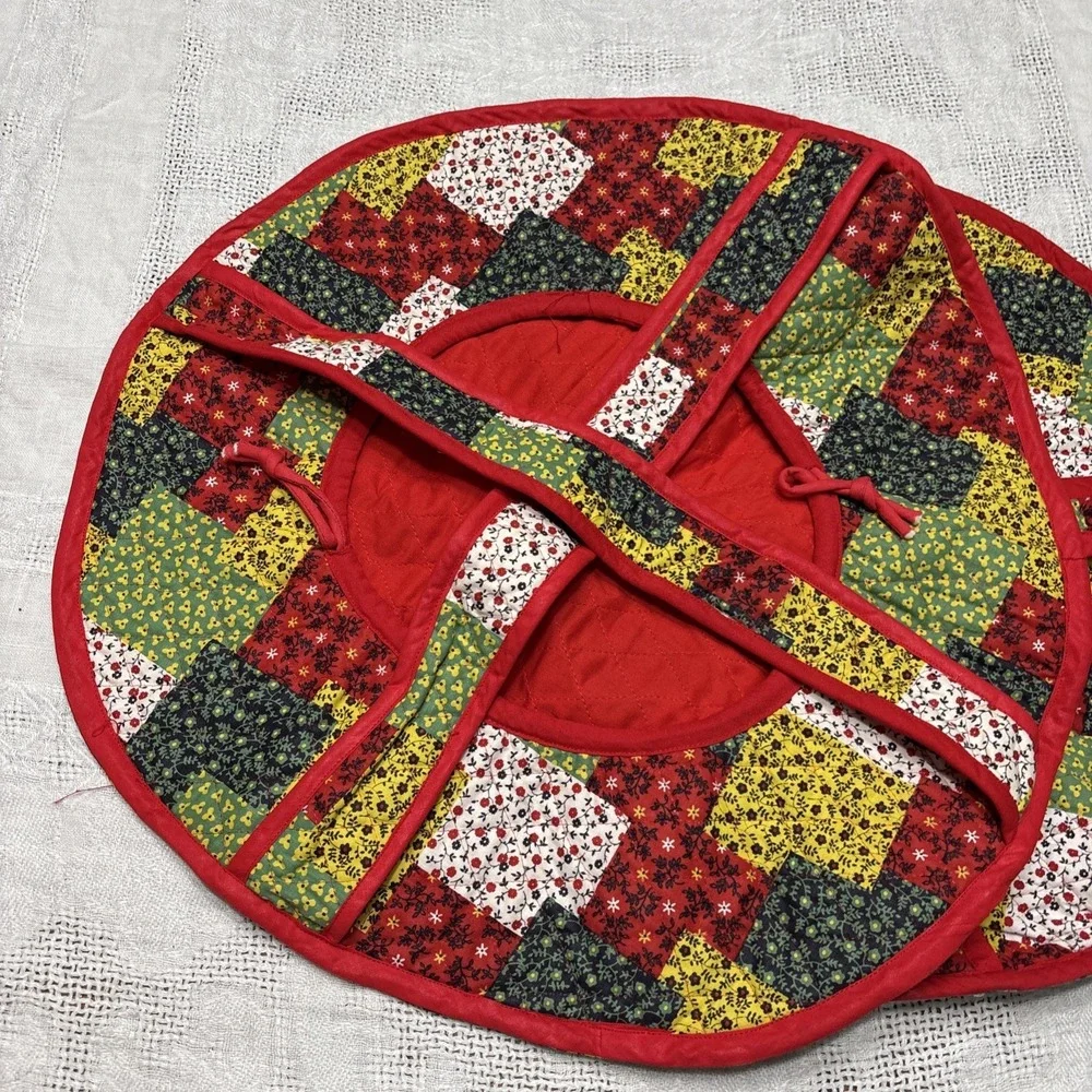 Lot Of 2 Vintage Hot And Cold Casserole Dish Carriers Patchwork Handmade Quilted